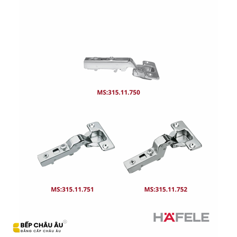 Bản Lề Hafele Metalla SM 110° Giảm Chấn Chính Hãng – 3 Loại A - 315.11.750, B - 315.11.751, C - 315.11.752