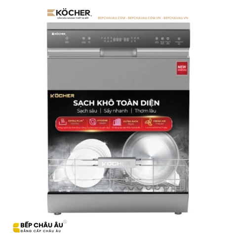 Máy Rửa Bát Köcher X15S 17 Bộ – Sấy Khô Extra Plus Drying, Fresh Air 7 Ngày, 3 Giàn Rửa