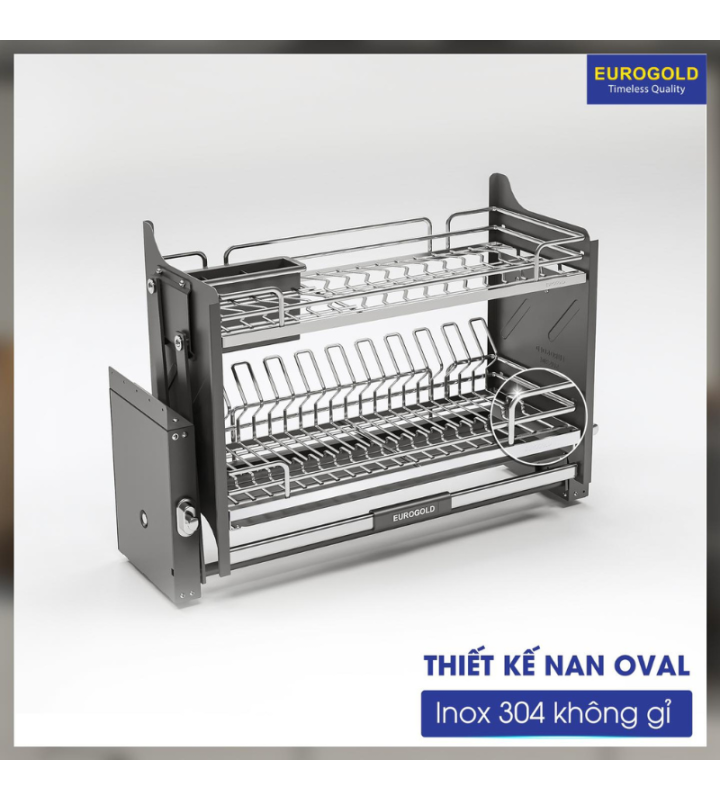 Giá Bát Di Động Nan Oval EUROGOLD Inox SUS304 Cao Cấp