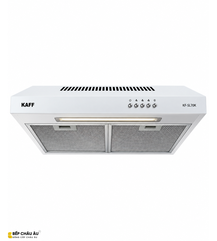 Máy Hút Mùi KAFF KF-SL60KW / KF-SL70KW – Sơn Tĩnh Điện Trắng, Turbin Đôi 700m³/h