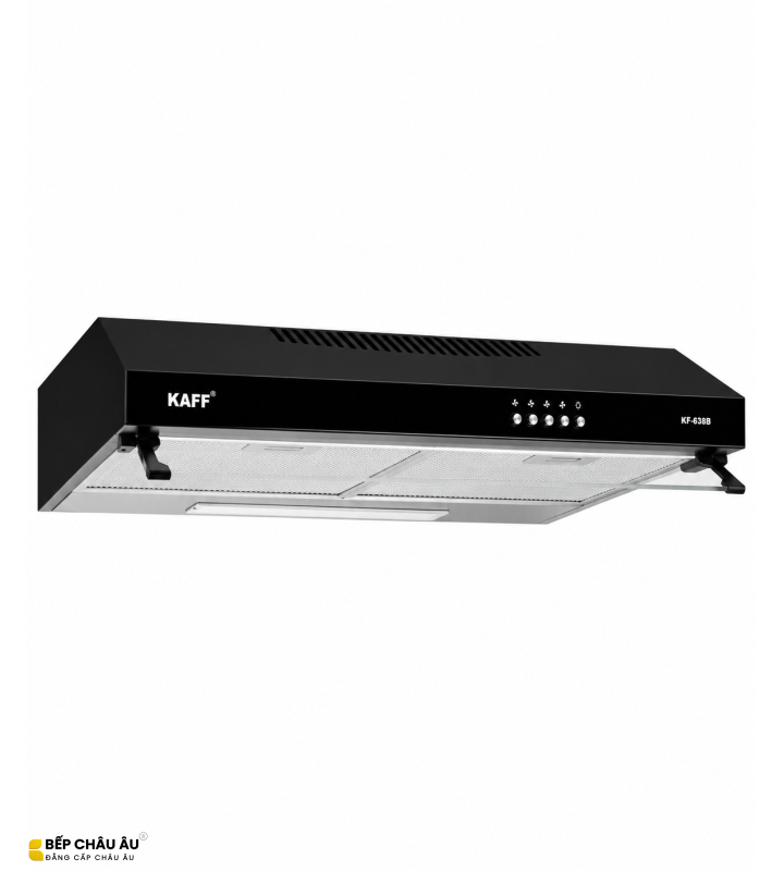 Máy Hút Mùi KAFF KF-638B / KF-738B – Sơn Tĩnh Điện Đen, Turbin Đôi 700m³/h