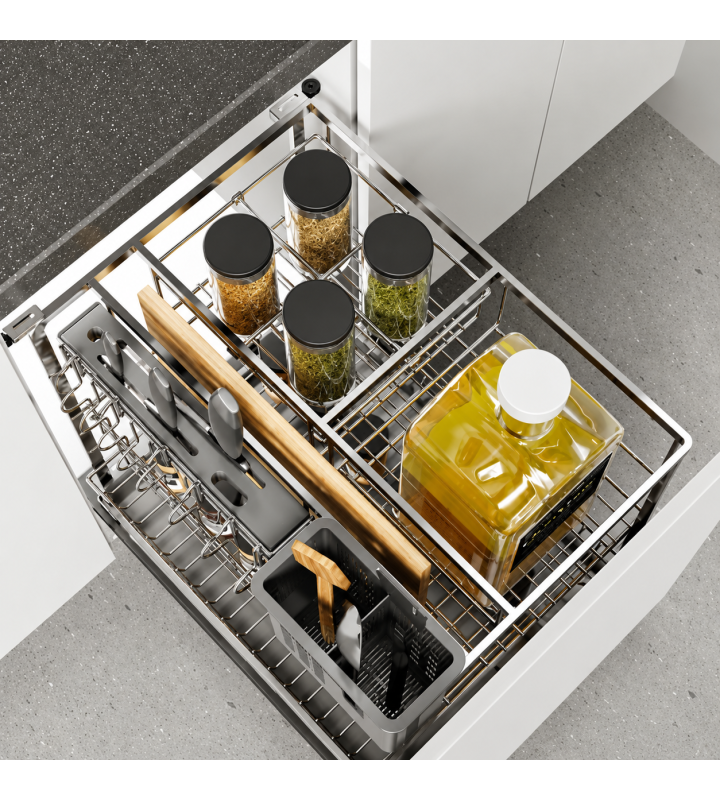 Giá Dao Thớt Nan Dẹt Inox Mờ EUROGOLD 304 – Ray Giảm Chấn