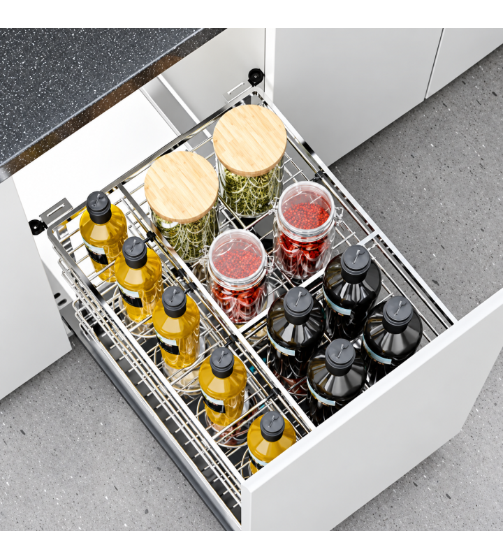 Giá Gia Vị Inox Nan Dẹt EUROGOLD 304 – Ray Giảm Chấn