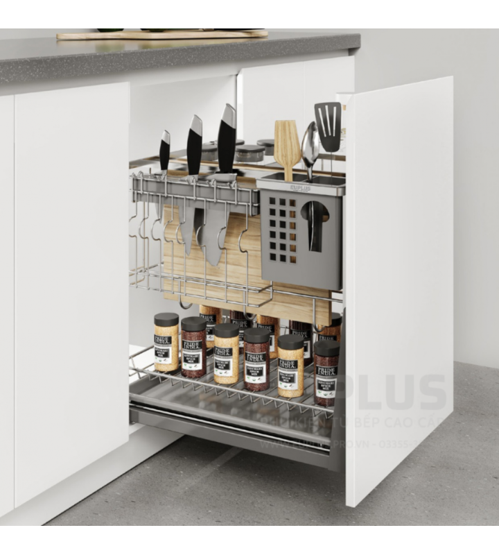 Giá dao thớt, chai lọ Euplus EV bề mặt điện hóa Inox 304