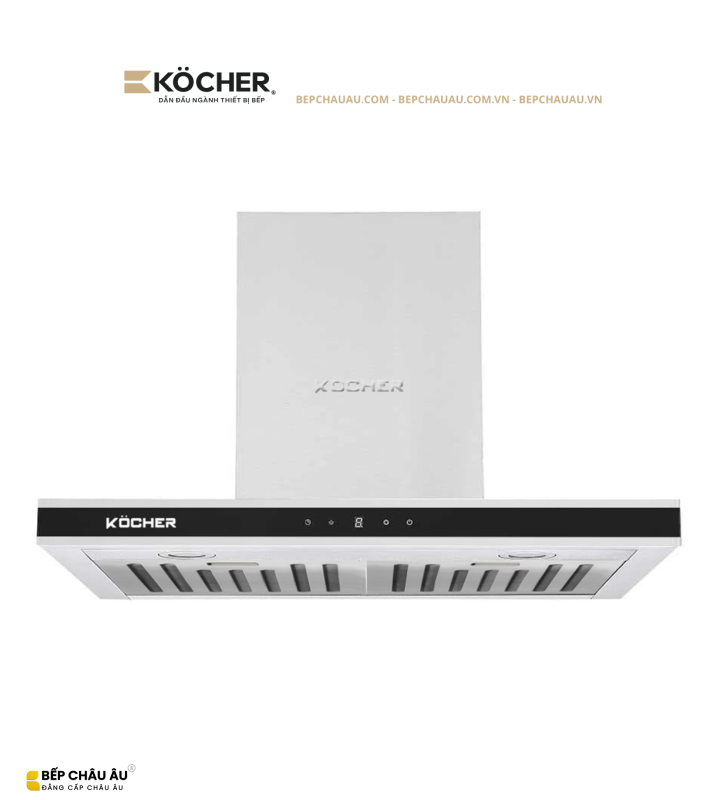 Máy Hút Mùi Köcher K-225C PRO 70cm/90cm – Chữ T Cao Cấp, Hút 1400m³/h, Ultra Swing Siêu Êm